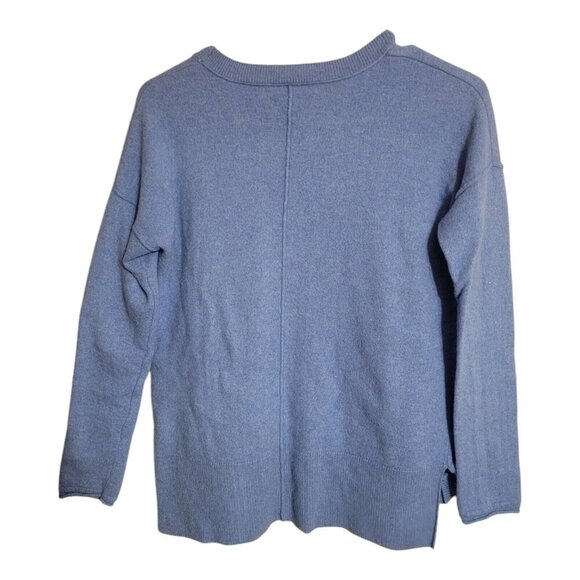 Tahari Sweater Women M Blue Pure Luxe Cashmere Minimalist Preppy Career Holiday - Picture 2 of 8